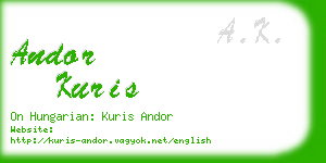 andor kuris business card